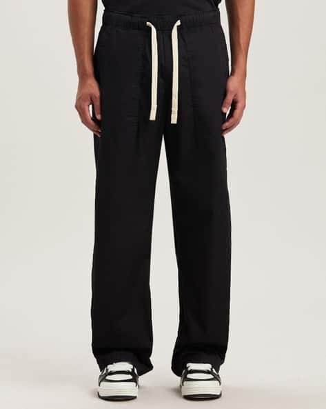Curved Logo Mid-Rise Relaxed Fit Track Pants