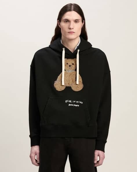 Buy Palm Angels Men Bear In Min Regular Fit Hoodie with Kangaroo