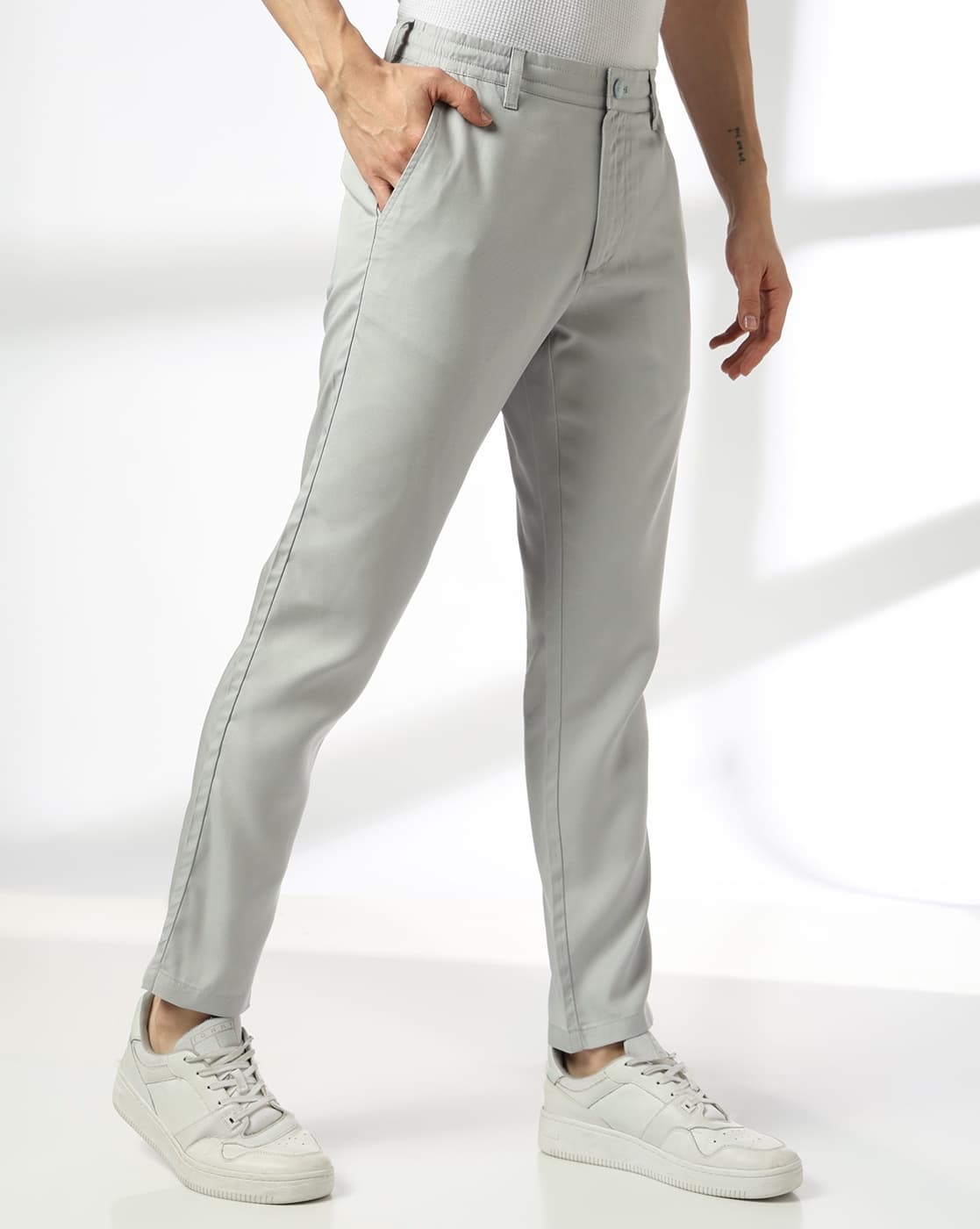 Buy Grey Trousers & Pants for Men by NETPLAY Online | Ajio.com
