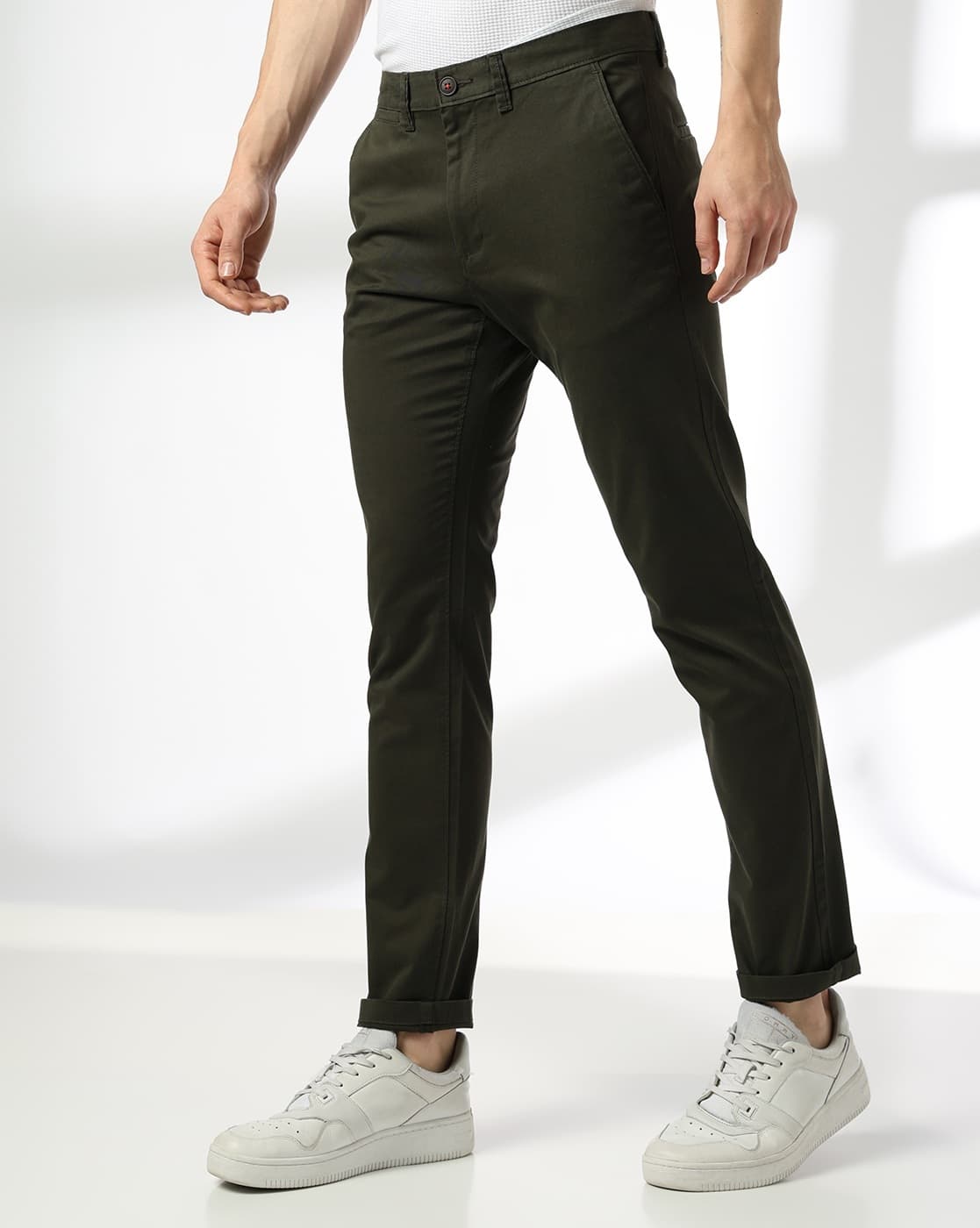 Buy Olive Green Trousers & Pants for Men by NETPLAY Online | Ajio.com