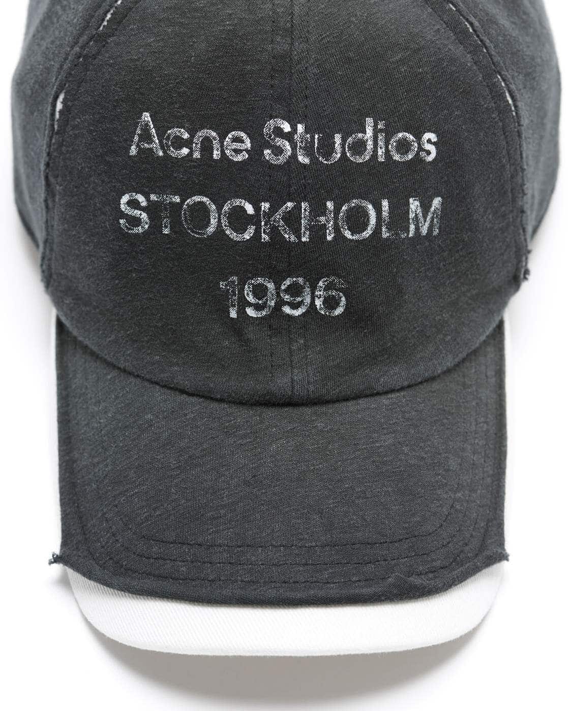 Buy Acne Studios Logo Print Baseball Cap | Black Color Women
