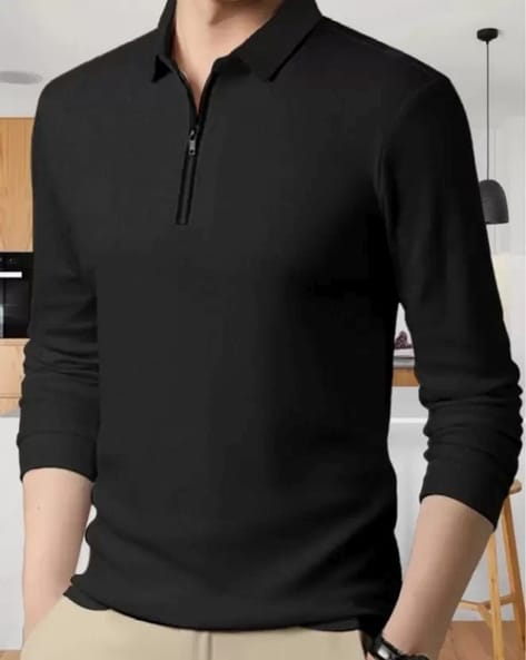 Men Polo T-shirt with Zip Closure