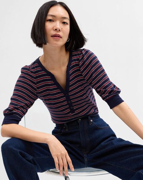 Gap Women Striped Slim Fit Top