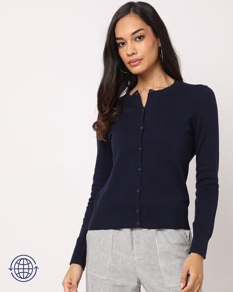 Buy Navy Blue Sweaters Cardigans for Women by GAP Online