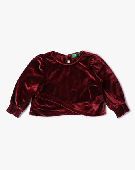 UNITED COLORS OF BENETTON Girls Regular Fit Velvet Top