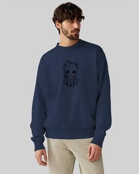 i sense Men Graphic Print Sweatshirt with Crew Neck-picture-36