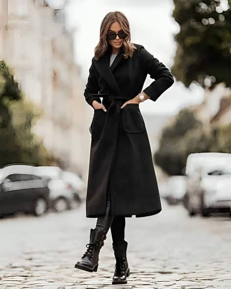 Long Black Black Trench Coat Women's Petite Trench Coat Full