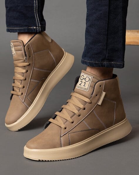 Men High-Top Lace-Up Sneakers