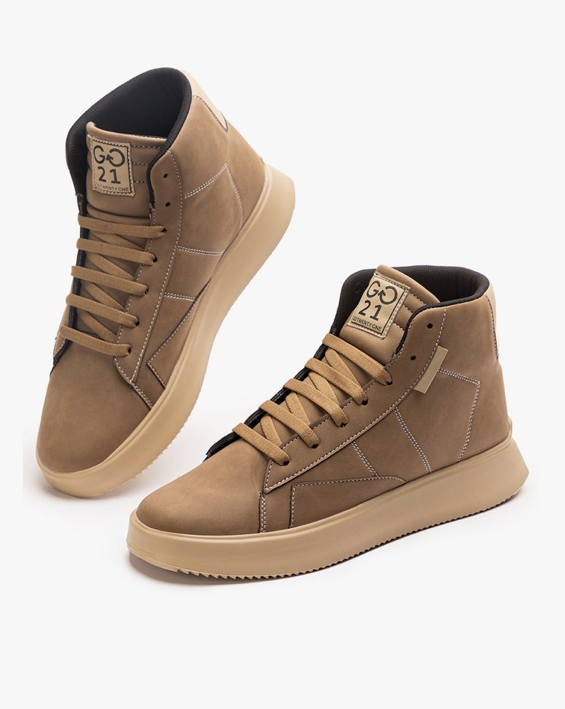 Buy Beige Sneakers for Men by GO21 Online