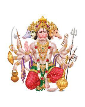 Lord Hanuman Print Self-Adhesive Wall Sticker