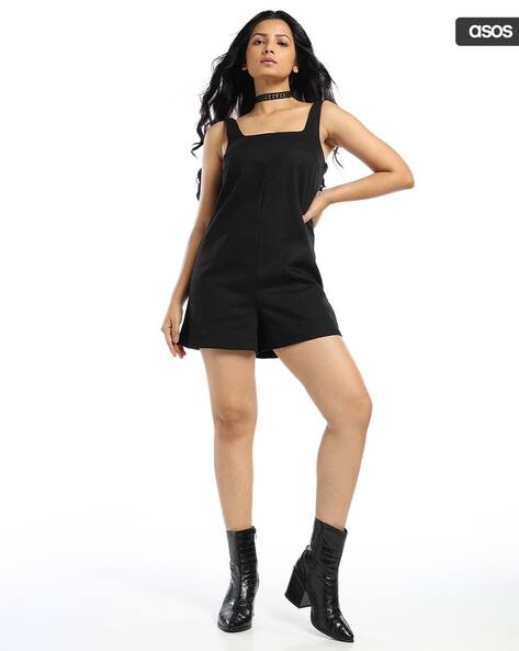 ASOS DESIGN Twill Square Pinny Playsuit