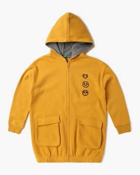united colors of benetton Girls Zip-Front Regular Fit Hoodie-picture-52