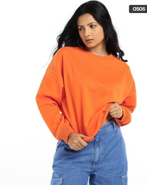 Buy Orange Sweatshirt \u0026 Hoodies for Women by ASOS DESIGN Online | Ajio.com