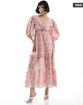 strapless open back dress Fable Mesh Maxi Dress main image 0