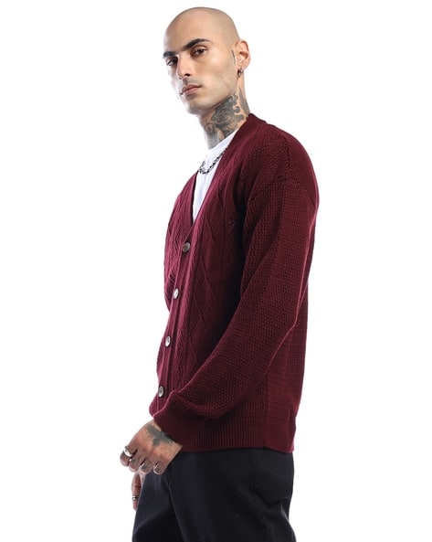 Buy Burgundy Sweaters Cardigans for Men by ASOS DESIGN Online