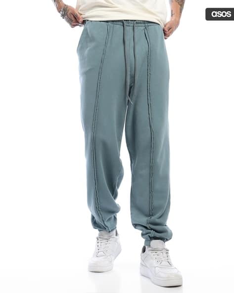 Washed Oversized Joggers with Seam Details