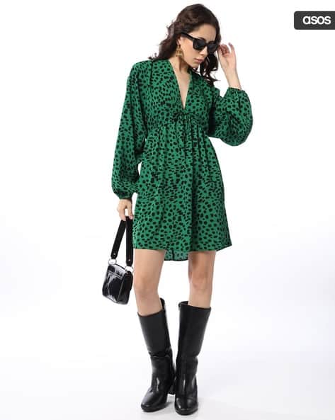 Buy ASOS DESIGN Animal Print Chuck On Swing M... Online | Ajio.com