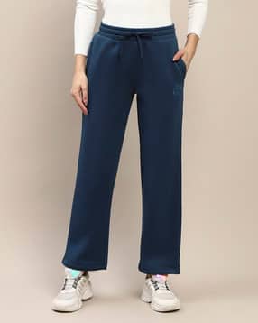 madame Women Straight Fit Track Pants with Elasticated Drawstring Waistband-picture-10