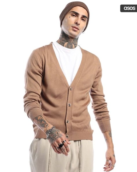 Buy Taupe Sweaters Cardigans for Men by ASOS DESIGN Online