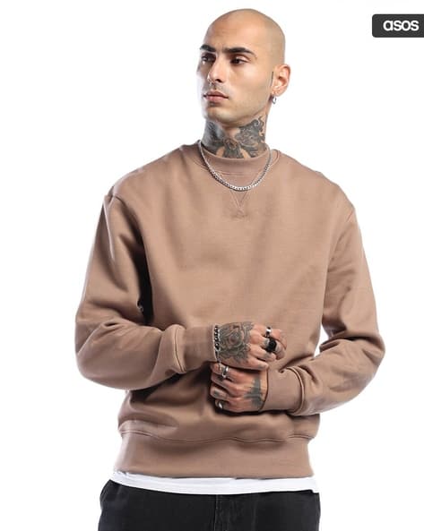 Men Heavyweight Oversized Crew-Neck Sweatshirt