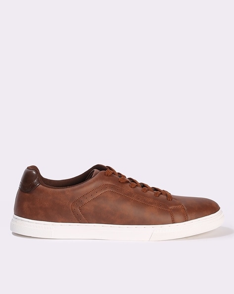 Men Round-Toe Low-Top Lace-Up Shoes