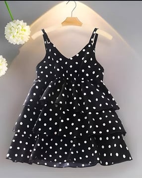 Girls Polka-Dot Print Fit and Flare Dress-image-39