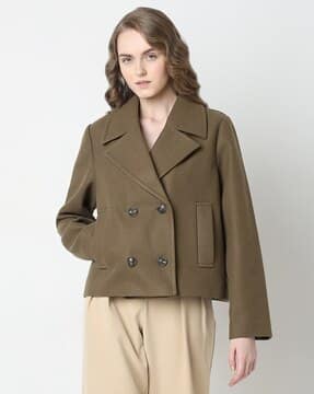 Buy Vero Moda Women Relaxed Fit Double-Brea Online | Ajio.com