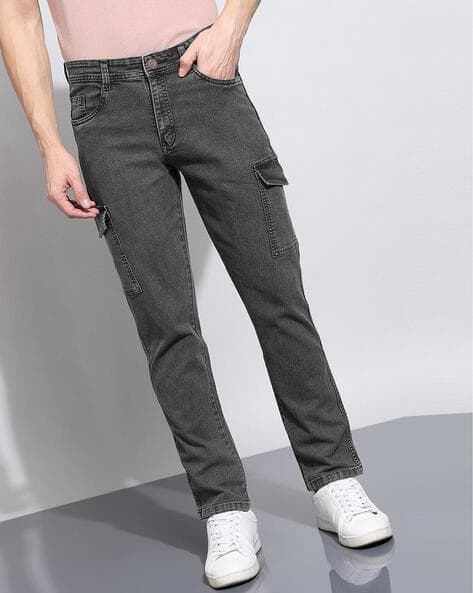 Men Heavily Washed Slim Fit Mid-Rise Jeans