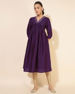 janasya Women Embellished & Embroidery A-line Kurta-picture-24