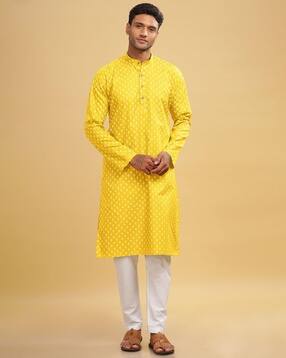 be active x ag Men Floral Print Regular Fit Long Kurta-picture-14