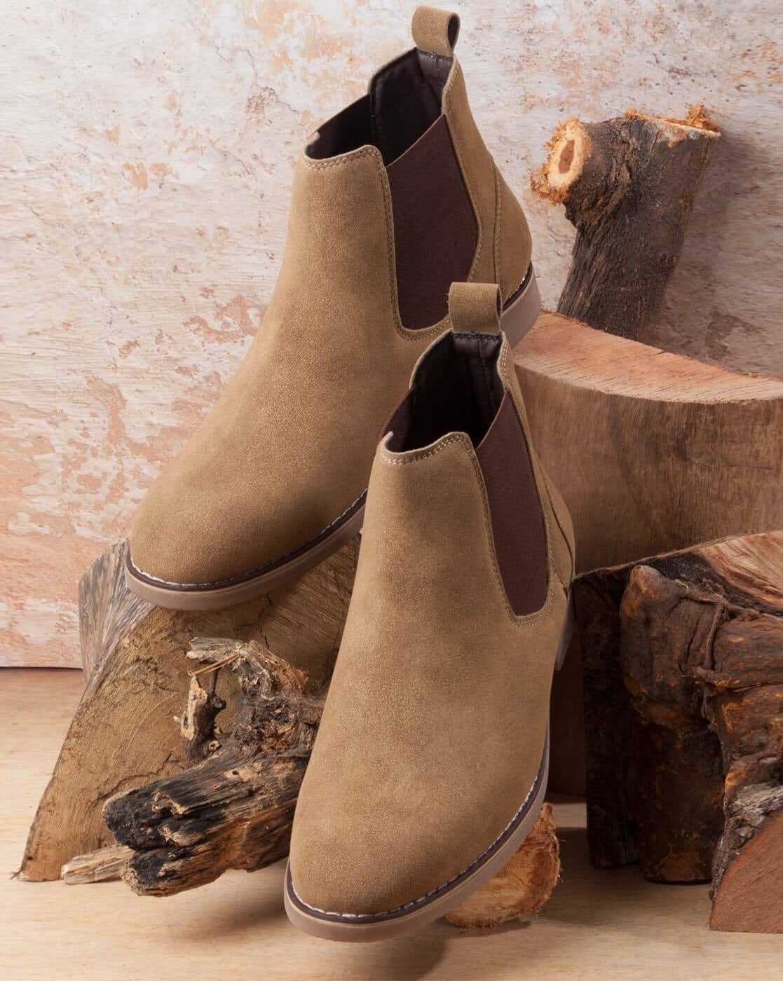 Teakwood Leathers Chelsea Brown Suede Boots Teakwood Women Brown