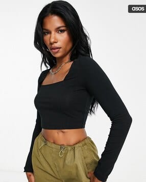 Buy ASOS DESIGN Square-Neck Cross-Strap Bandeau Top Online | Ajio.com