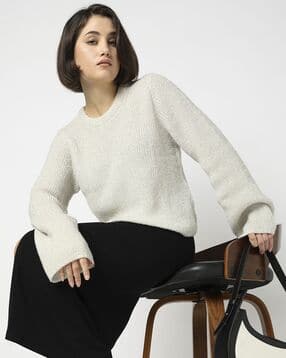 Women Striped Full Sleeve Round-Neck Sweater-image-28