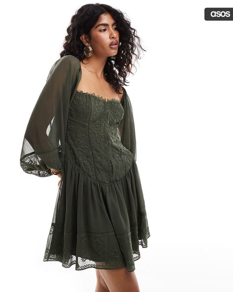 sachin and babi light blue dress ASOS Curve Dress Embroidered Lace Soft Pink main image 0