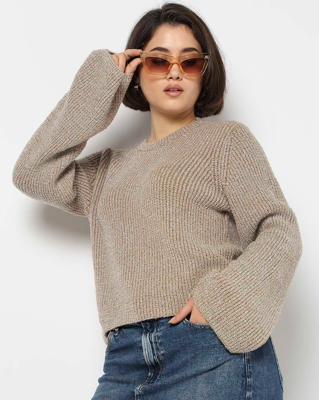 Women Full-Sleeve Round-Neck Striped Sweater