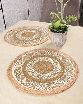 saral home Pack Of 2 Printed Round Shaped Table Place Mat-picture-46
