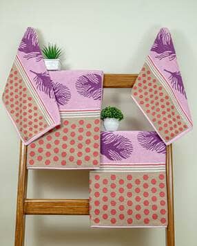 Pure Cotton Picasso Bath Towel Set of 4-image-37