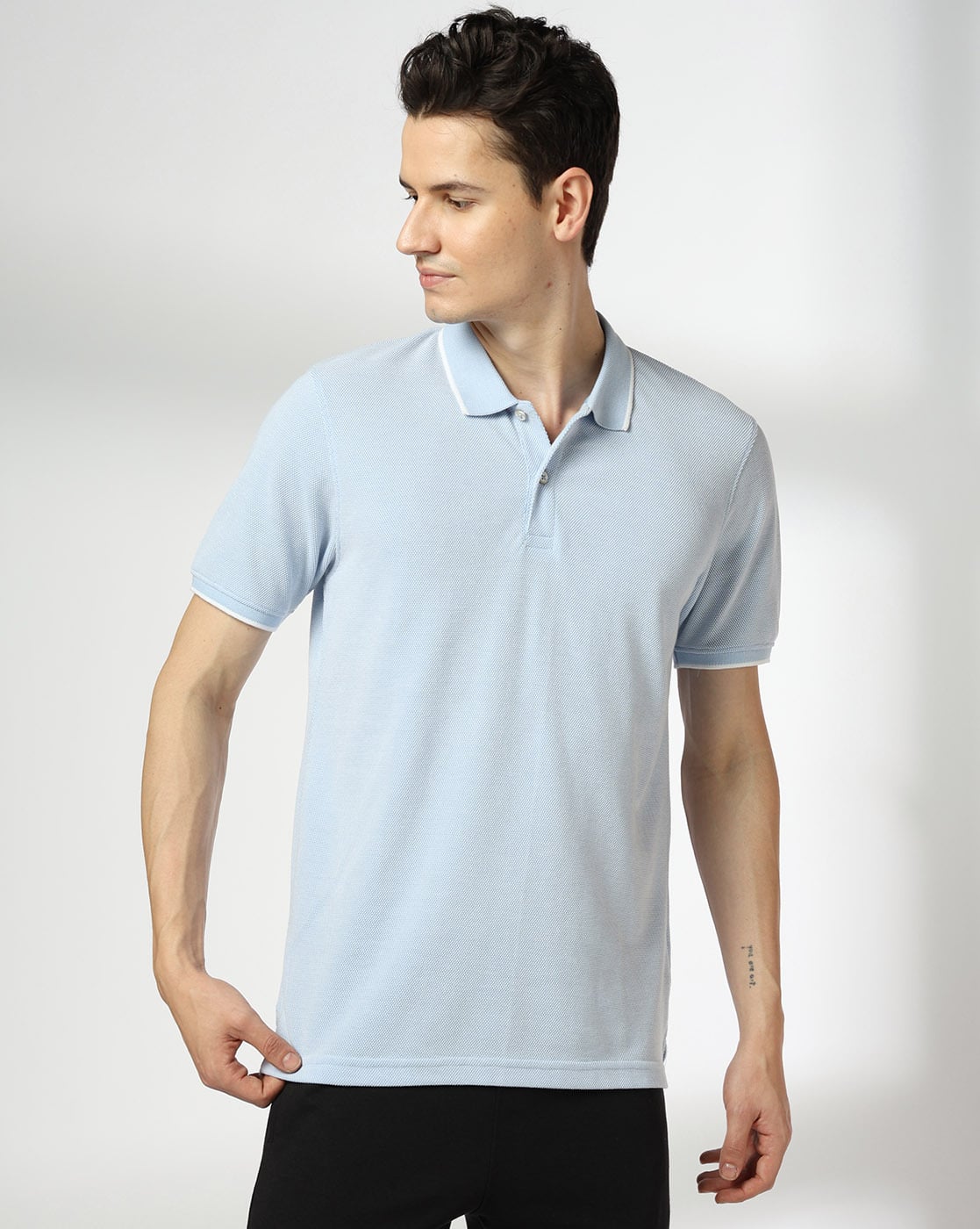 Teamspirit Men Regular Fit Polo T-Shirt For Men (Blue, L)