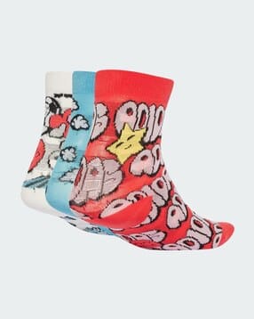 adidas kids Boys Pack of 3 LK F Graphic Print Ankle-Length Socks-picture-13