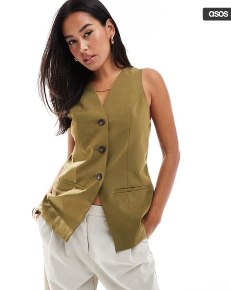 Buy Khaki Blazers Waistcoats for Women by ASOS DESIGN Online