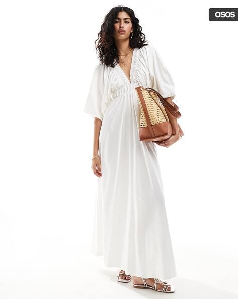 Buy ASOS DESIGN Women Plunge-Neck Maxi Dress Online | Ajio.com Buy ASOS DESIGN Women Plunge-Neck Maxi Dress Online | Ajio.com