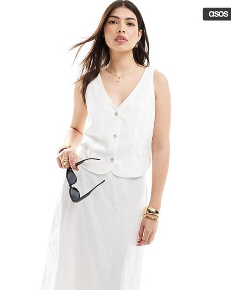 long sleeve button down midi dress Linen Button-Down Midi Dress