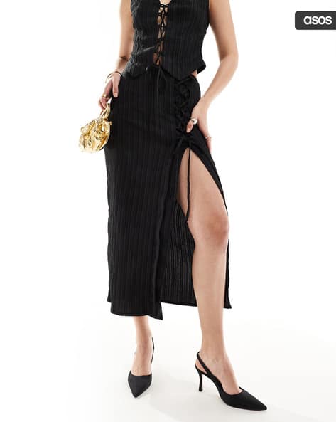 Co Ord Fishtail Skirt Asos Black Maxi Skirt Co Ord Black Knotted