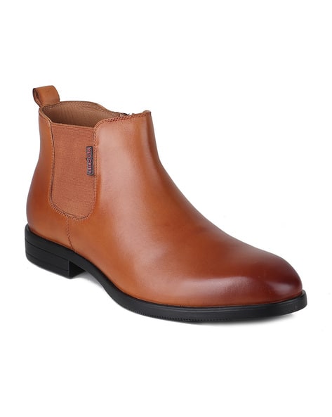 Red Chief Leather Block-Heeled Chelsea Boots