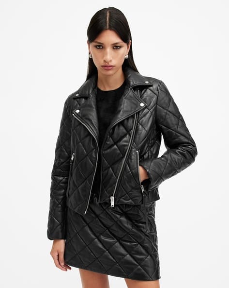 Women Dalby Quilted Leather Biker Jacket