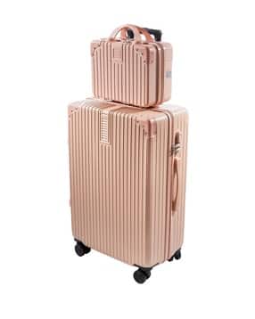 pyb Men Set of 2 Striped Trolley & Vanity Bag with Number Lock-picture-17