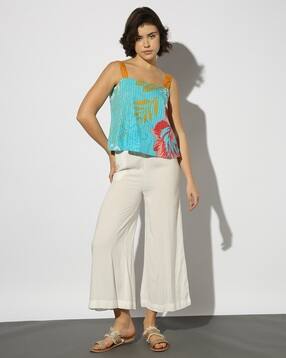 svrnaa by azorte Printed Cotton Dobby Crop Top-picture-49