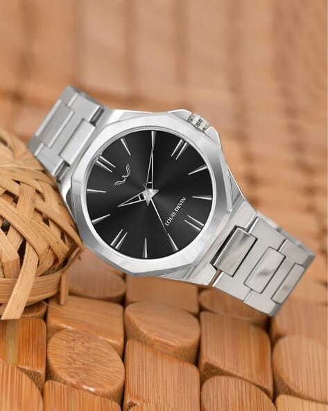 Louis Devin LD-G071-BLK-CH Analogue Watch with Stainless Steel Strap
