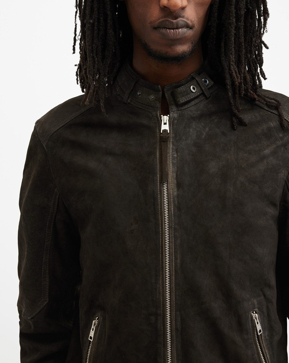 ＊ALLSAINTS ＊ Buy ALL SAINTS Men Cora Slim Fit Leather Biker Jacket | Anthracite