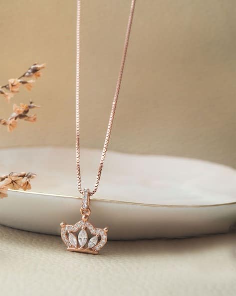 Sterling Silver Rose Womens Rose Gold Necklace Chain GIVA Sterling